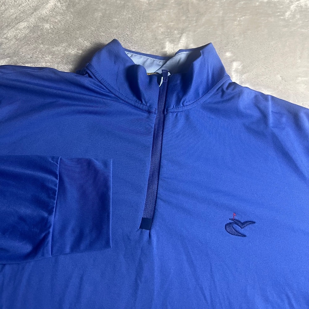 Polo Golf Ralph Lauren Men's Large Quarter Zip Pullover Blue Stifel Performance